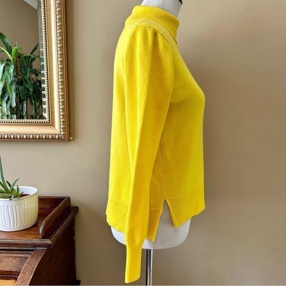 Sea New York Nora Turtleneck Mock Neck Sweater Yellow Wool Size Small - Picture 9 of 13